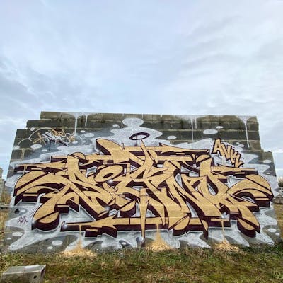 Gold Stylewriting by Signo. This Graffiti is located in France and was created in 2024.