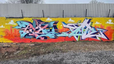 Colorful Stylewriting by Picks and Bar. This Graffiti is located in Hettstedt, Germany and was created in 2023.