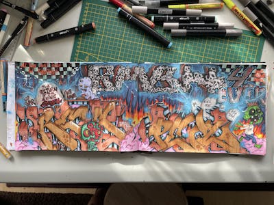 Colorful Blackbook by Srek, GMBH and PEZ. This Graffiti is located in Germany and was created in 2023. This Graffiti can be described as Blackbook.