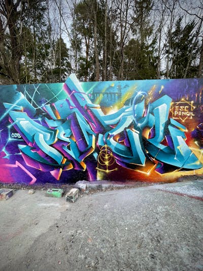 Colorful Stylewriting by Pencil. This Graffiti is located in Stockholm, Sweden and was created in 2022. This Graffiti can be described as Stylewriting and 3D.