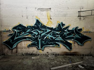 Cyan and Black Stylewriting by CETYS.AGF. This Graffiti is located in Nitra, Slovakia and was created in 2022. This Graffiti can be described as Stylewriting and Abandoned.