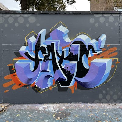 Black and Light Blue Stylewriting by Fate.01. This Graffiti is located in London, United Kingdom and was created in 2022. This Graffiti can be described as Stylewriting, 3D and Wall of Fame.