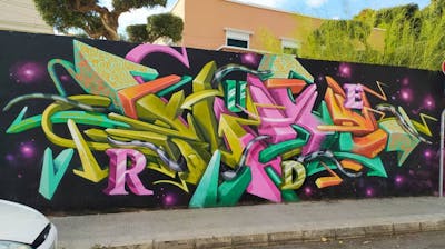 Colorful Stylewriting by Rudi and Rudiart. This Graffiti was created in 2020 but its location is unknown. This Graffiti can be described as Stylewriting and 3D.