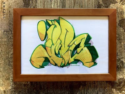 Yellow and Green Canvas by Jibo. This Graffiti is located in Germany and was created in 2021. This Graffiti can be described as Canvas.
