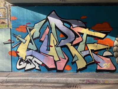 Colorful Stylewriting by Curt. This Graffiti is located in Ingolstadt, Germany and was created in 2024. This Graffiti can be described as Stylewriting and Wall of Fame.