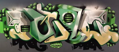 Beige and Light Green Stylewriting by Dkeg. This Graffiti is located in Leeds, United Kingdom and was created in 2022. This Graffiti can be described as Stylewriting and 3D.