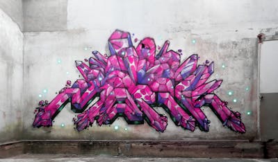 Violet and Colorful Stylewriting by MONK. This Graffiti is located in LISBON, Portugal and was created in 2017. This Graffiti can be described as Stylewriting, 3D, Futuristic and Abandoned.