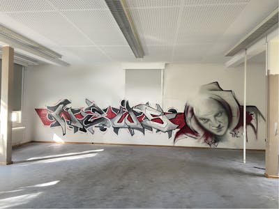 Grey and Red Stylewriting by News and Skaro. This Graffiti is located in Regensburg, Germany and was created in 2022. This Graffiti can be described as Stylewriting, Characters and Abandoned.