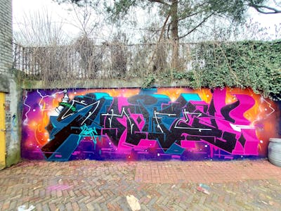 Colorful Stylewriting by Fems173. This Graffiti is located in lublin, Poland and was created in 2023. This Graffiti can be described as Stylewriting and Wall of Fame.