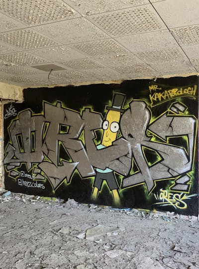 Chrome Stylewriting by ORES24. This Graffiti is located in Harz, Germany and was created in 2021. This Graffiti can be described as Stylewriting, Abandoned and Characters.