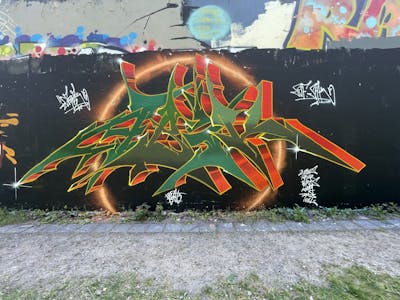 Red and Green Stylewriting by Abik. This Graffiti is located in Hamburg, Germany and was created in 2022.