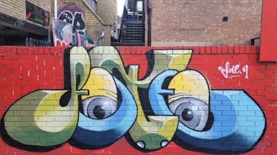 Colorful Stylewriting by Fate.01. This Graffiti is located in London, United Kingdom and was created in 2022. This Graffiti can be described as Stylewriting and Wall of Fame.