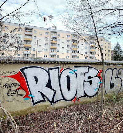 Chrome Stylewriting by Riots. This Graffiti is located in Leipzig, Germany and was created in 2024. This Graffiti can be described as Stylewriting and Street Bombing.