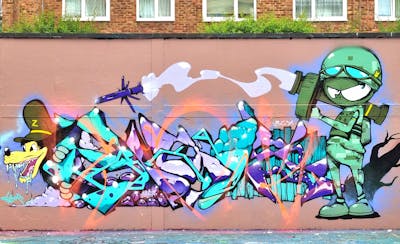 Colorful Stylewriting by SIDOK. This Graffiti is located in London, United Kingdom and was created in 2022. This Graffiti can be described as Stylewriting and Characters.