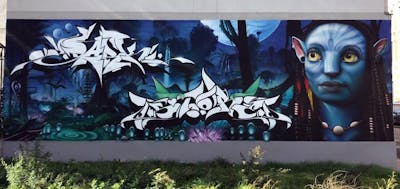 Colorful Stylewriting by Dark and Store. This Graffiti is located in Gera, Germany and was created in 2020. This Graffiti can be described as Stylewriting, Murals and Characters.