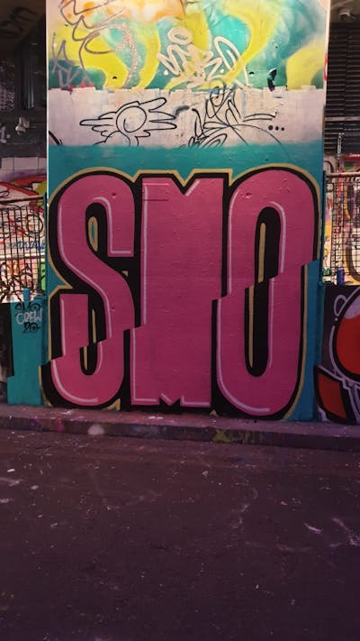 Coralle and Cyan Stylewriting by smo__crew. This Graffiti is located in London, United Kingdom and was created in 2020.