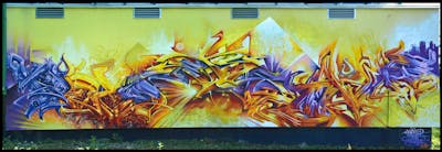Colorful Stylewriting by Nemos, Cetys and Sainter. This Graffiti is located in Bratislava, Slovakia and was created in 2019. This Graffiti can be described as Stylewriting and Wall of Fame.