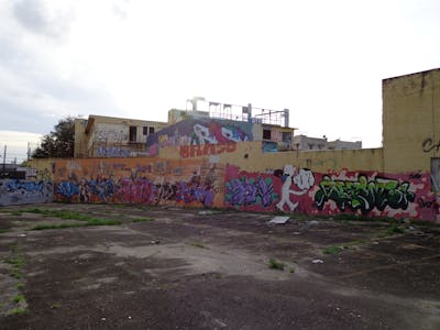 Colorful Wall of Fame by unknown. This Graffiti is located in San Juan, Puerto Rico and was created in 2011. This Graffiti can be described as Wall of Fame and Stylewriting.