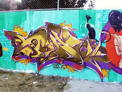 Beige and Colorful Stylewriting by XOHARK 37. This Graffiti is located in Queretaro, Mexico and was created in 2014. This Graffiti can be described as Stylewriting and Characters.