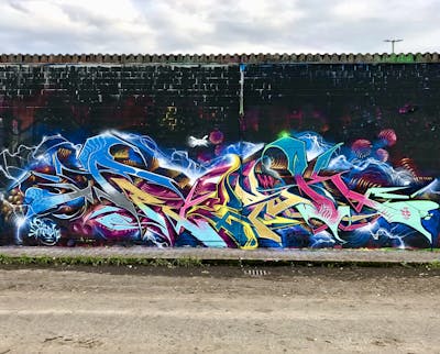 Colorful Stylewriting by Fresk. This Graffiti is located in Berlin, Germany and was created in 2023.