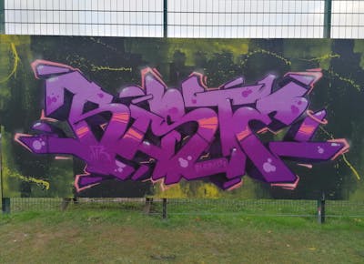 Violet Stylewriting by BISTE. This Graffiti is located in MÜNSTER, Germany and was created in 2022. This Graffiti can be described as Stylewriting and Wall of Fame.