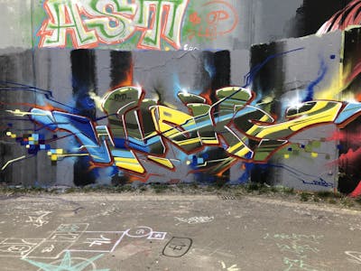 Colorful Stylewriting by WOOKY. This Graffiti is located in Leipzig, Germany and was created in 2022. This Graffiti can be described as Stylewriting and Wall of Fame.