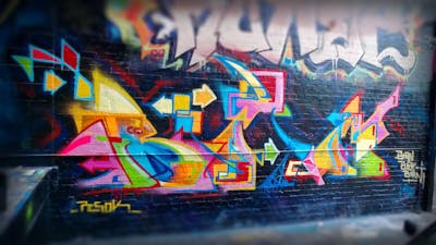 Colorful Stylewriting by PESOK. This Graffiti is located in Australia and was created in 2015. This Graffiti can be described as Stylewriting and Wall of Fame.