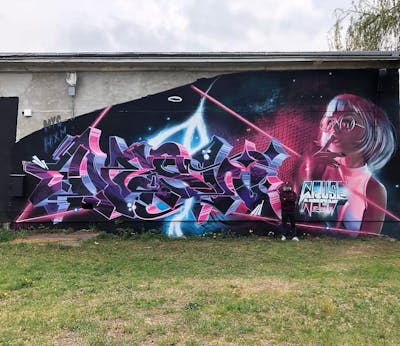 Coralle and Colorful Stylewriting by Nesh and cruze. This Graffiti is located in Warsaw, Poland and was created in 2020. This Graffiti can be described as Stylewriting and Characters.
