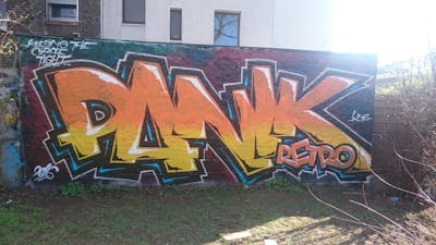 Colorful Stylewriting by Panik. This Graffiti is located in Wiesbaden, Germany and was created in 2016. This Graffiti can be described as Stylewriting and Wall of Fame.