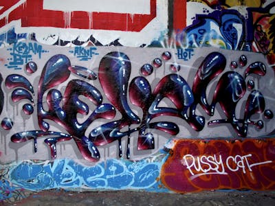 Blue and Grey Stylewriting by Kezam. This Graffiti is located in Vancouver, Canada and was created in 2022. This Graffiti can be described as Stylewriting and Wall of Fame.