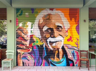 Colorful Characters by bzks. This Graffiti is located in Thessaloniki, Greece and was created in 2023. This Graffiti can be described as Characters, Streetart and Commission.
