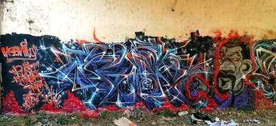 Colorful Stylewriting by Rush One. This Graffiti is located in Yangon city, Myanmar and was created in 2016. This Graffiti can be described as Stylewriting, Characters and Abandoned.