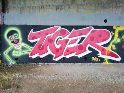 Coralle Stylewriting by Tiger. This Graffiti is located in Matulji, Croatia and was created in 2022. This Graffiti can be described as Stylewriting and Characters.