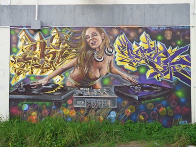 Colorful Stylewriting by SKE /REK. This Graffiti is located in San Juan, Puerto Rico and was created in 2012. This Graffiti can be described as Stylewriting, Characters and Murals.