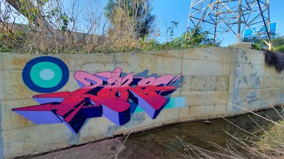 Coralle and Violet Stylewriting by Zire. This Graffiti is located in Israel and was created in 2023. This Graffiti can be described as Stylewriting and Abandoned.