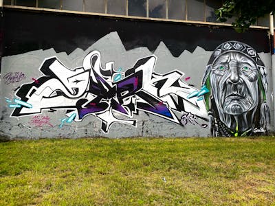 Grey and White and Black Stylewriting by Zark and GIANBA. This Graffiti is located in Milano, Italy and was created in 2023. This Graffiti can be described as Stylewriting and Characters.