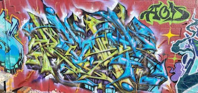 Light Blue and Light Green and Colorful Stylewriting by Kuhr. This Graffiti is located in United States and was created in 2023.