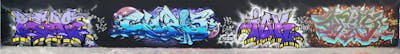 Colorful Stylewriting by Chr15, Opys, Beas and Iok. This Graffiti is located in Leipzig, Germany and was created in 2020. This Graffiti can be described as Stylewriting, Characters and Wall of Fame.