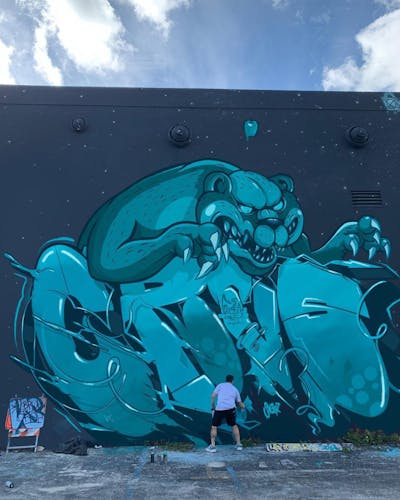 Cyan Stylewriting by cruze. This Graffiti is located in Miami, United States and was created in 2020. This Graffiti can be described as Stylewriting, Characters and Special.