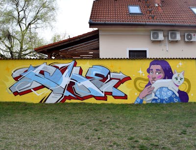 Colorful Stylewriting by Coke and Suzie. This Graffiti is located in Budapest, Hungary and was created in 2023. This Graffiti can be described as Stylewriting and Characters.