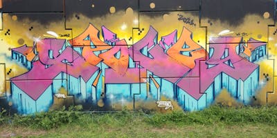 Colorful Wall of Fame by Spocey, TML, cab, WH and IFC. This Graffiti is located in Netherlands and was created in 2021. This Graffiti can be described as Wall of Fame and Stylewriting.