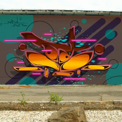 Orange and Colorful Digital Works by Modi. This Graffiti is located in Germany and was created in 2023.