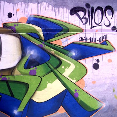Light Green and Blue Stylewriting by Bilos. This Graffiti is located in Argentina and was created in 2009.