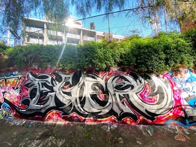 Chrome Stylewriting by EGER. This Graffiti is located in Melbourne, Australia and was created in 2022. This Graffiti can be described as Stylewriting and Wall of Fame.