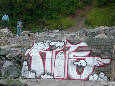 White Stylewriting by Riots. This Graffiti is located in Cardiff, United Kingdom and was created in 2009. This Graffiti can be described as Stylewriting and Street Bombing.