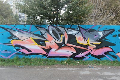 Colorful Stylewriting by Moosem135. This Graffiti is located in Baku, Azerbaijan and was created in 2017.