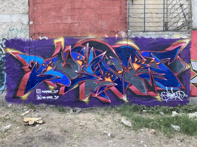 Colorful Stylewriting by XOHARK 37. This Graffiti is located in Queretaro, Mexico and was created in 2021.