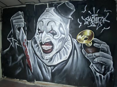 Grey Characters by CLOWN. This Graffiti is located in Mandalay, Myanmar and was created in 2023.