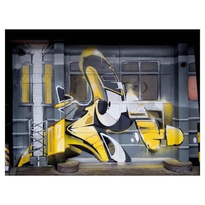 Yellow and Grey Stylewriting by Posa. This Graffiti is located in Mainz, Germany and was created in 2020.
