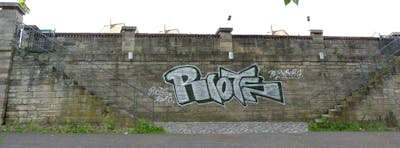 Chrome and Black Stylewriting by Riots. This Graffiti is located in Bernburg, Germany and was created in 2010. This Graffiti can be described as Stylewriting and Street Bombing.